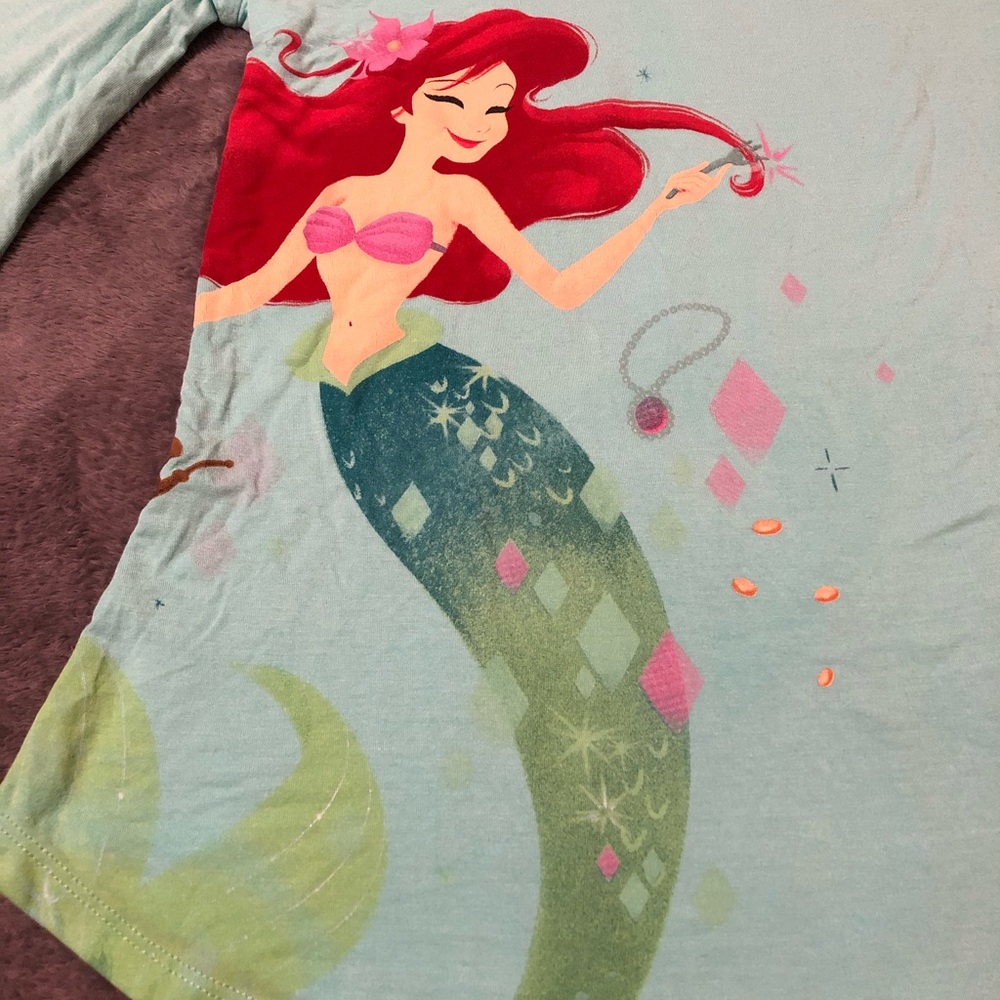 The Little Mermaid 🧜‍♀️ Lacy Sleeve Top - Size S - Picture 6 of 8